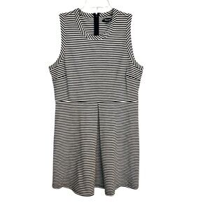 Madewell Black & White Striped Sleeveless Fit & Flare Dress Women’s Large